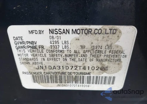 2002 Nissan Maxima Se z USA, uszkodzony, nr VIN JN1DA31D72T410204